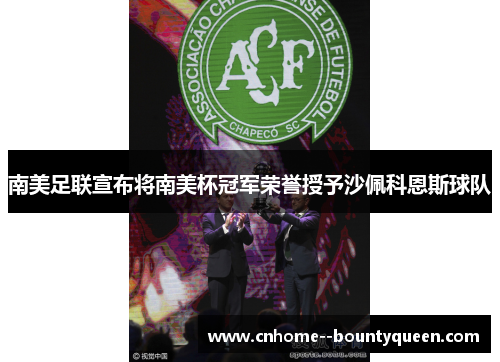 南美足联宣布将南美杯冠军荣誉授予沙佩科恩斯球队 南美足联宣布将南美杯冠军荣誉授予沙佩科恩斯球队